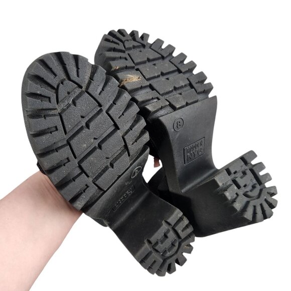 Madden NYC Womens Chunky Black Sandals Size 8 Lug Sole y2k Platform - Picture 8 of 9